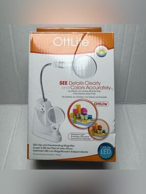 White LED Clip and Freestanding Magnifier Reading Light